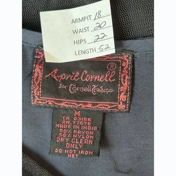 April Cornell Women’s Medium Blue Beaded Mesh Maxi Dress Luxury Holiday Evening - Picture 2 of 8